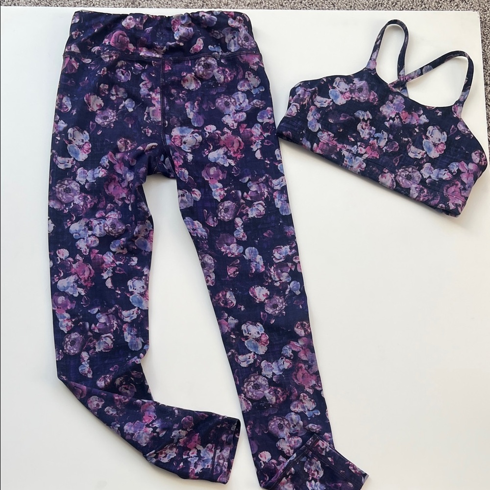 Athleta Kids Leggings - Purple Floral